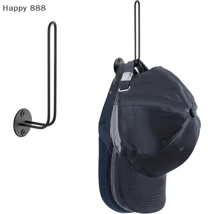 Porte-chapeau de baseball mural – Organisateur de chapeaux en forme de L peu encombrant pour casquettes