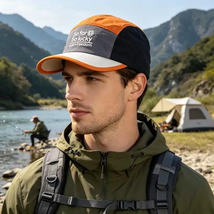 Casquette de baseball à cinq panneaux color-block pour hommes et femmes
