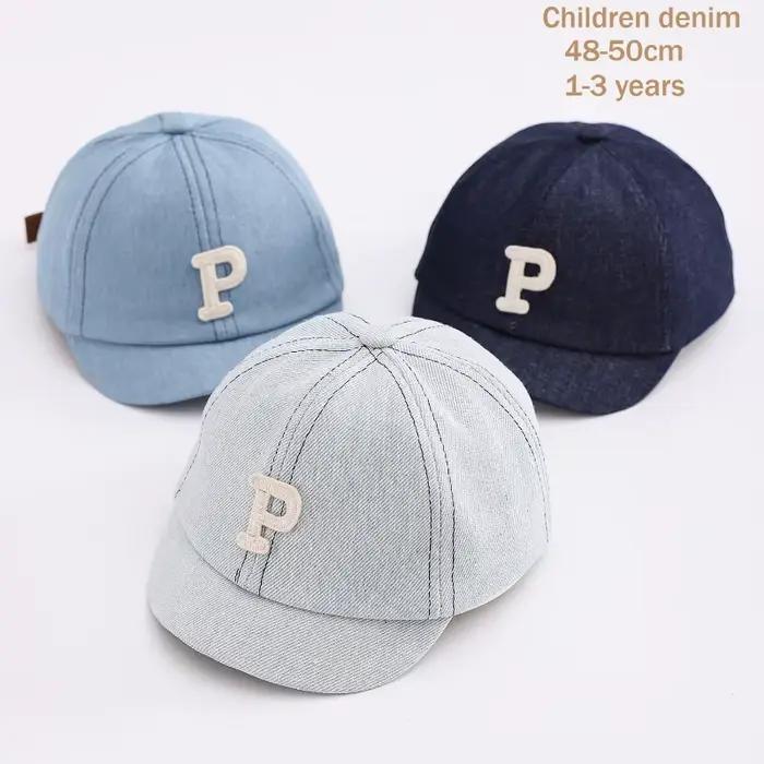 Casquette de baseball en jean pour enfants 48-50cm, style décontracté, lettres vintage, protection solaire, ajustement parfait, couleurs vives, unisexe, pour garçons et filles, occasions spéciales