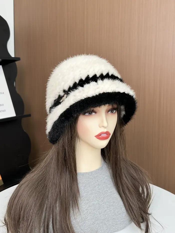 Chapeau en vraie fourrure de vison pour femme