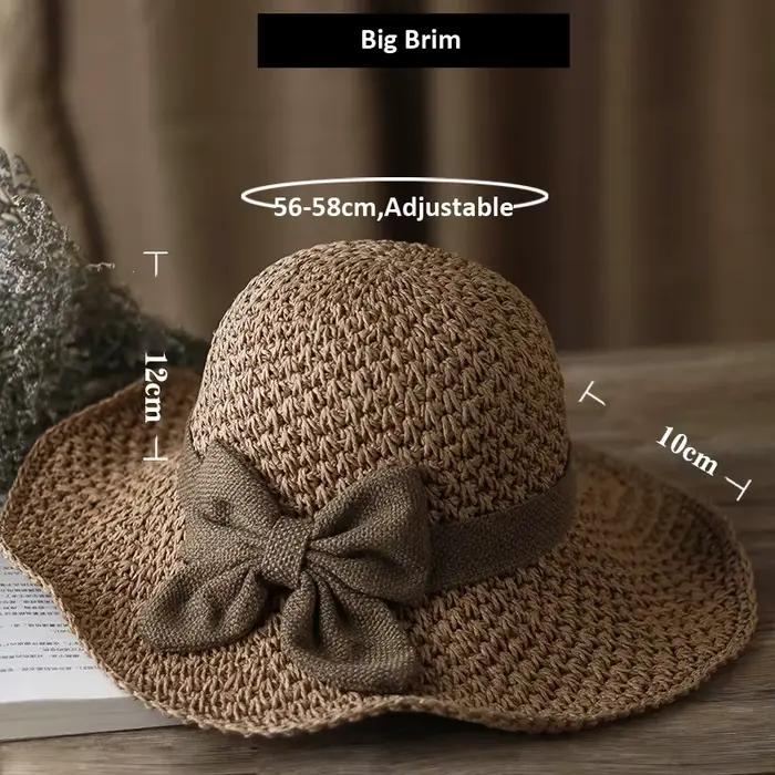 Chapeau de paille d'été pliable pour femme