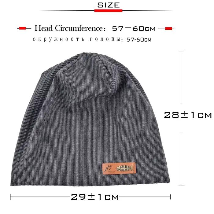 Bonnet tricoté avec Logo en os de poisson pour homme et femme