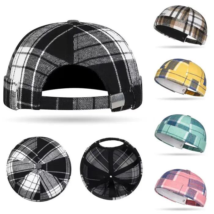 Grand chapeau Tang en peau de Melon à carreaux