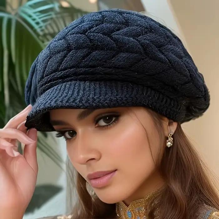 Béret en tricot torsadé