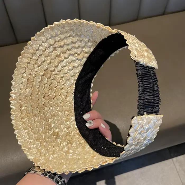 Chapeau pare-soleil en rotin pour femmes
