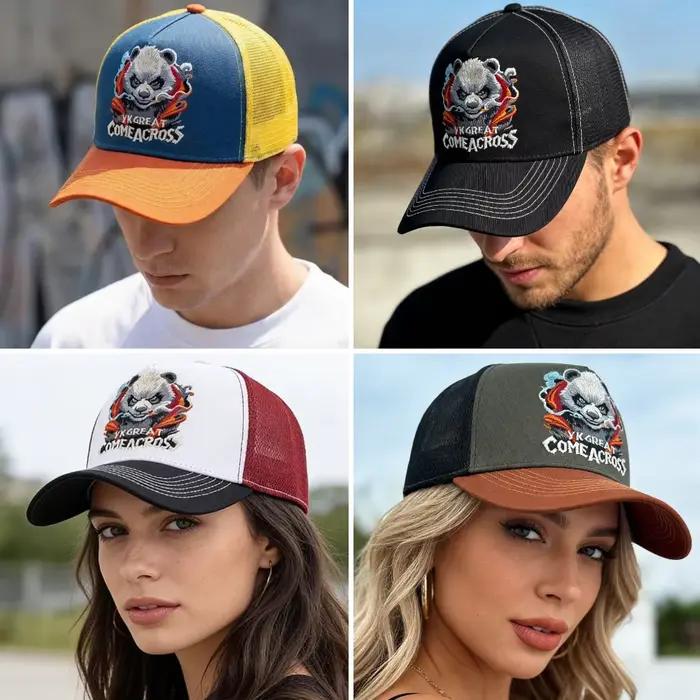 Casquette de baseball unisexe brodée Panda