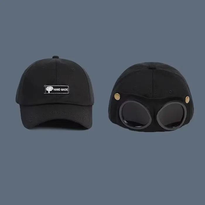 Nouvelle Casquette de Baseball Aviateur Tendance avec Lunettes Intégrées – Unisexe pour Homme et Femme