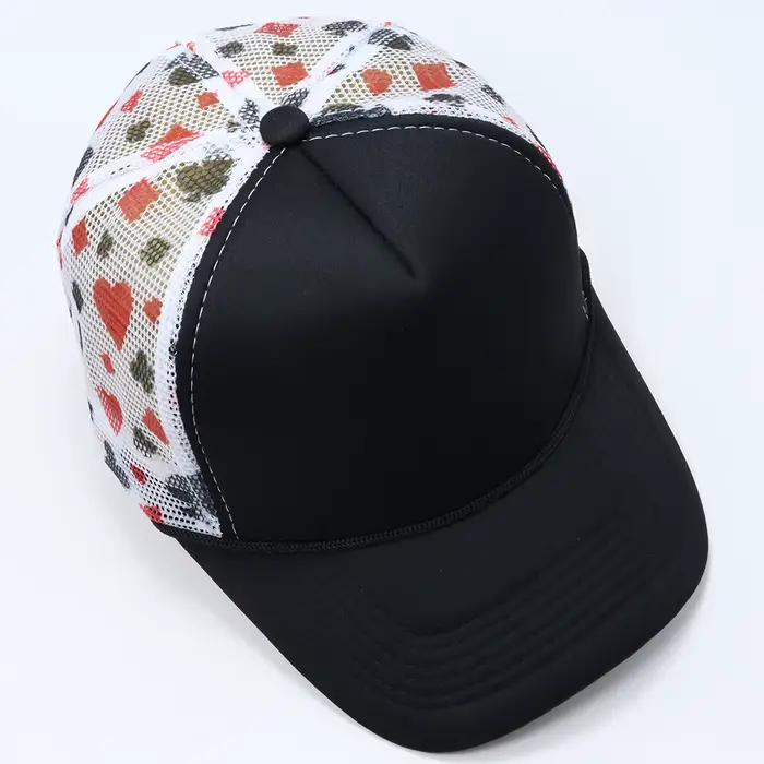 Casquette de camionneur unisexe en polyester avec patchwork réglable pour homme et femme pour les quatre saisons et diverses occasions extérieures