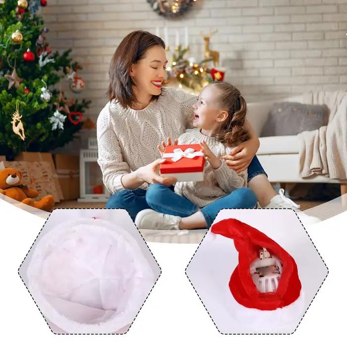 Chapeau de père noël chantant danse mobile électrique Patchwork