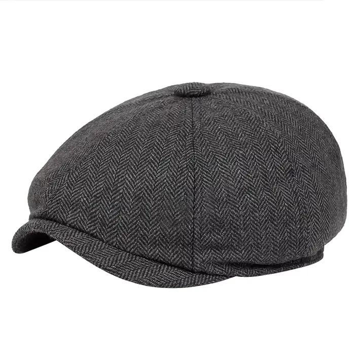 Bérets VORON en polyester style rétro avec motif plaid pour hommes et femmes, idéal pour le printemps et l'automne, accessoire décontracté et mode pour homme