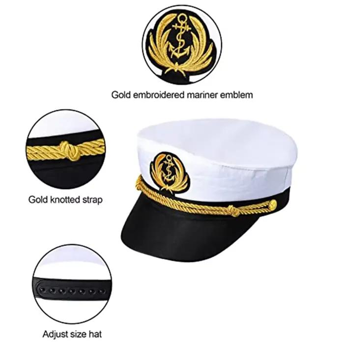 Chapeau de capitaine de la Marine pour hommes et femmes