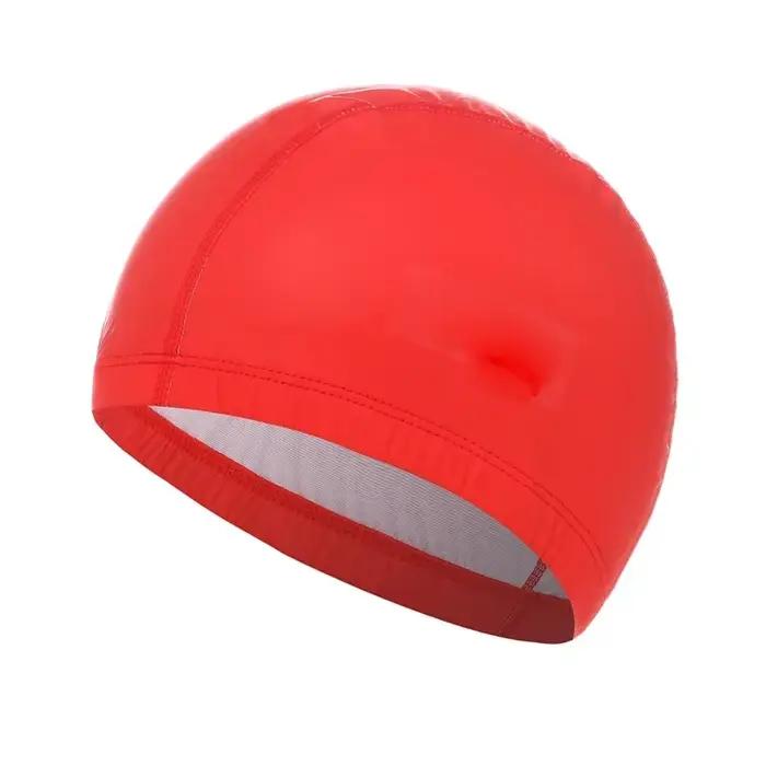 Bonnet de natation en tissu PU pour hommes et femmes