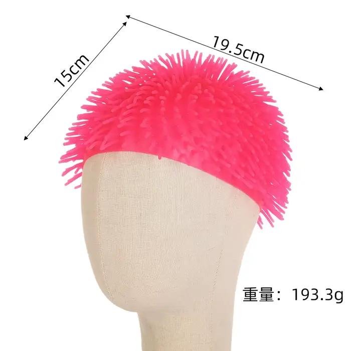 Viral TPR hérissé moelleux chapeau coloré fou cheveux Cos perruque TPR caoutchouc souple fête interactif drôle