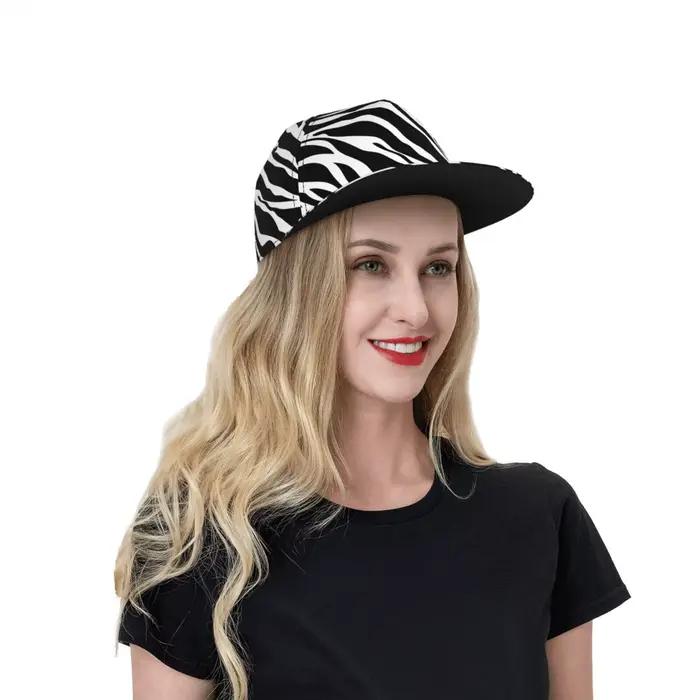 Chapeau Snapback imprimé zèbre pour hommes et femmes