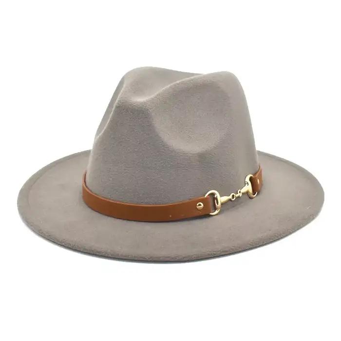 Chapeau de tablier en laine noir à bord plat