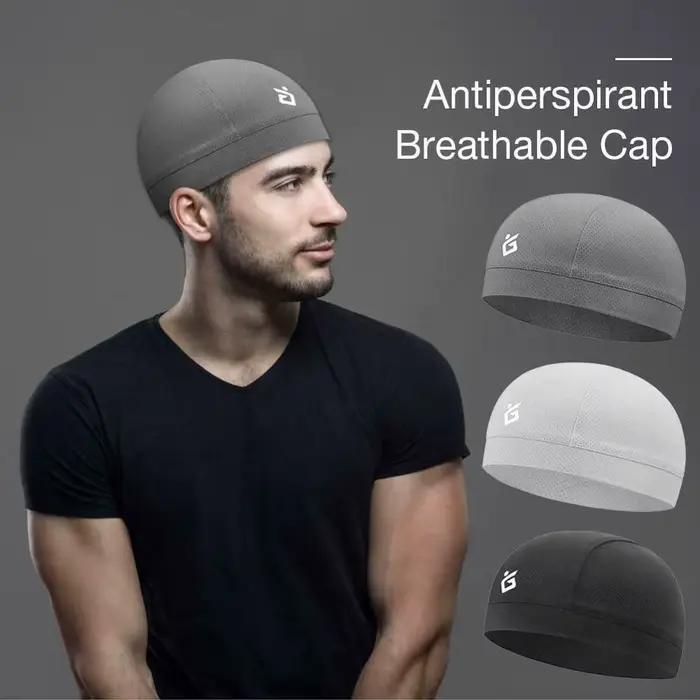 Casquette intérieure de casque de cyclisme en maille respirante acrylique solide pour hommes course de vélo randonnée ski sous-casque