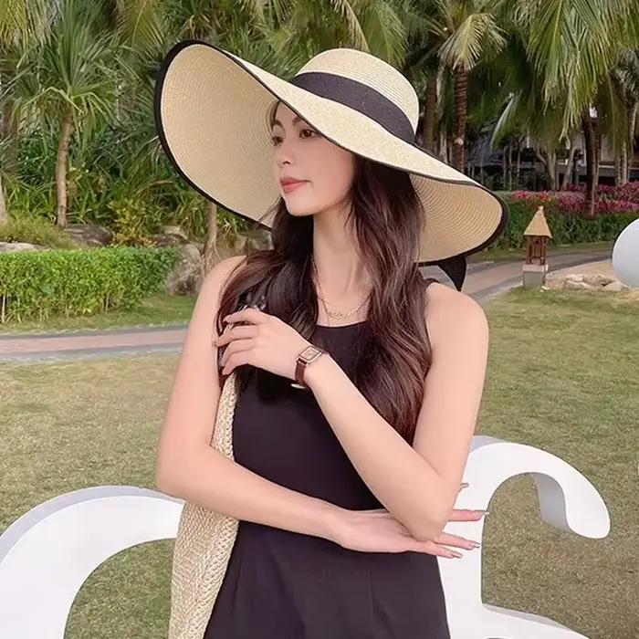 Chapeau de paille à large bord pour femmes
