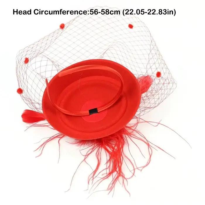Nouveau élégant feutre Fascinator chapeau résille voile petite vague Point décor mariée Cocktail chapeaux mariage