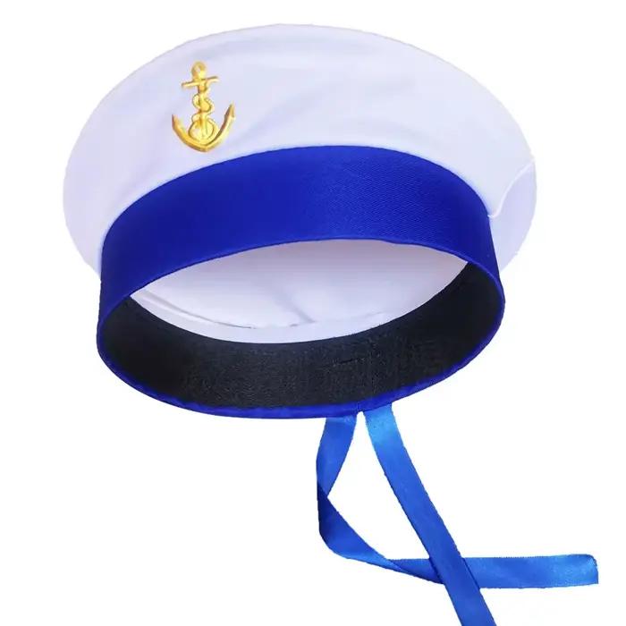 Chapeau de marin transfrontalier en ruban noir sans bord