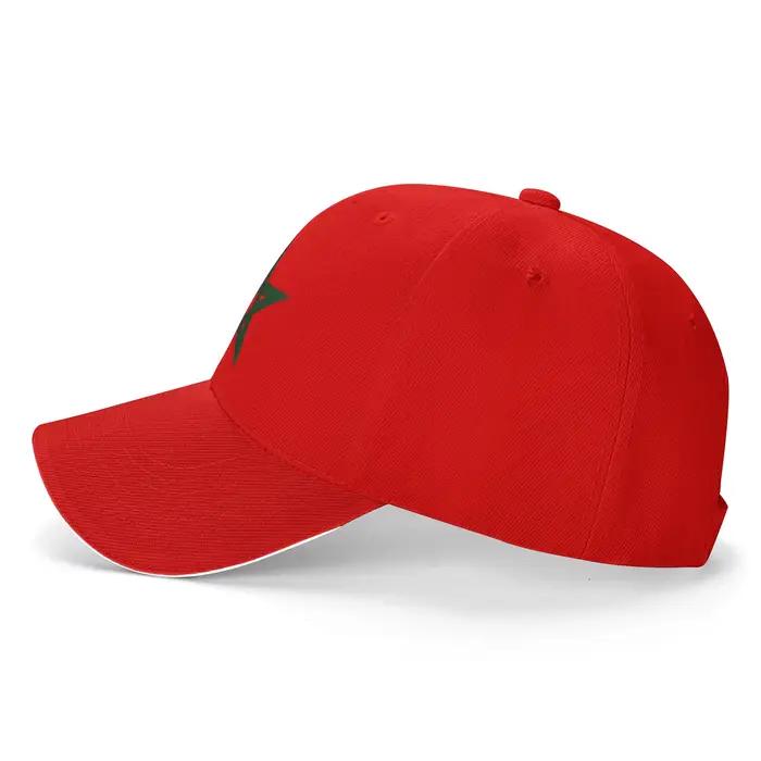 Casquette Syntecso en polyester pour hommes et femmes, style camionneur, protection solaire, motif drapeau du Maroc pour tennis skate et hip-hop