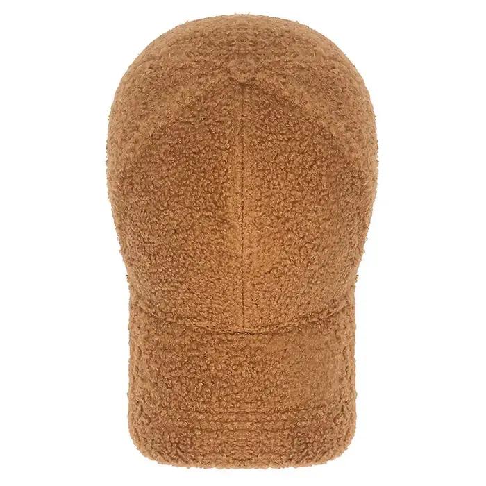 Casquette de baseball unie en laine d'agneau d'hiver