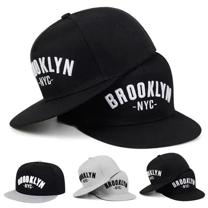 Casquette snapback brodée avec la lettre BROOKLYN pour hommes