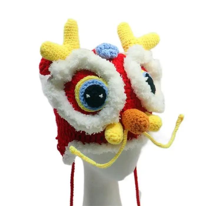Chapeau tricoté Loong en toile pour hommes et femmes, chapeau unique en son genre, symbole de richesse et de chance, idéal pour les événements spéciaux et les activités sportives