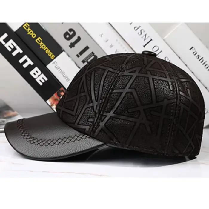 Casquette en cuir véritable naturel