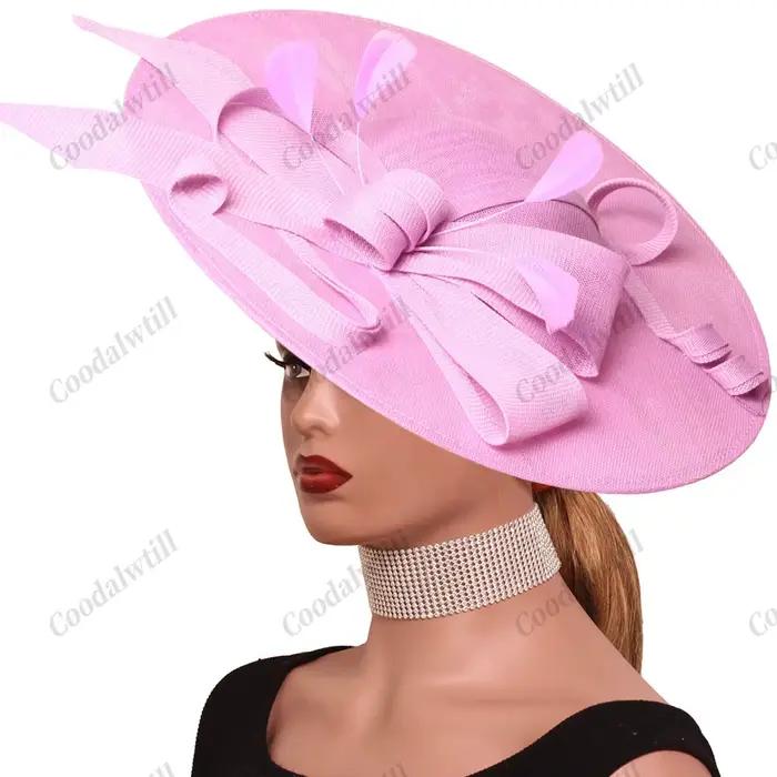 Camel Race Royal Fascinator Chapeau femmes chapellerie casquette mariée grand mariage casque église course