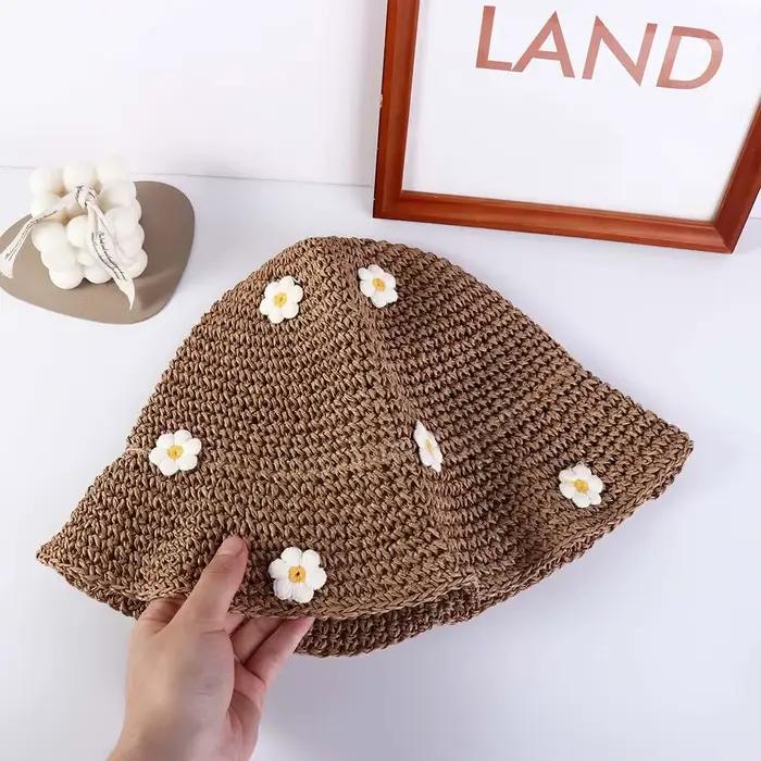 Chapeau de Plage Bohème Tressé à la Main Style Panama Protection UV