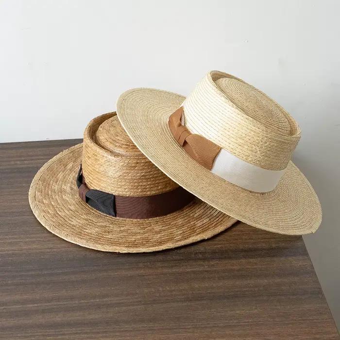 Chapeau de paille tissé bicolore