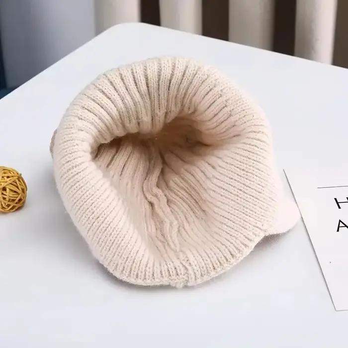 Chapeau en laine polyester ours mignon pour enfants 4-6 ans protection oreilles hiver occasions spéciales