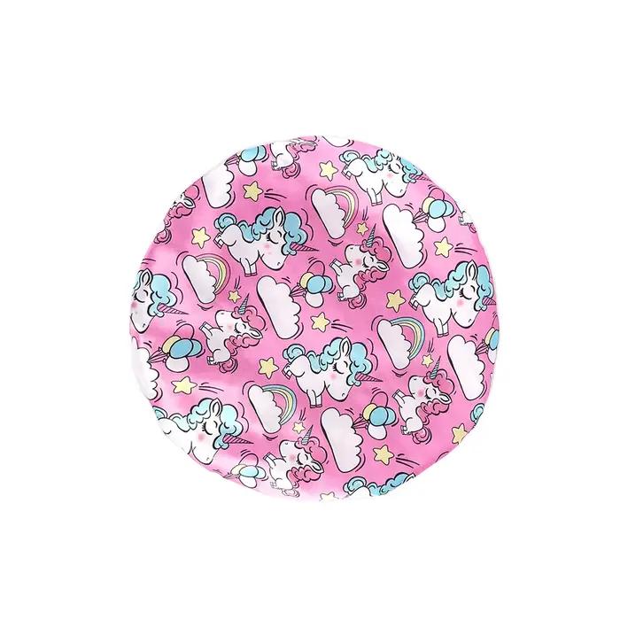 Bonnet de couchage en satin pour enfants, large bande élastique, bonnets respirants pour bébé, bonnets de nuit unisexes, sportifs, dessins animés, quatre saisons