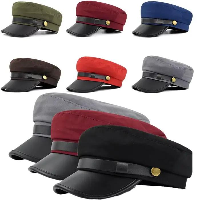 Béret octogonal de style britannique avec langue de canard
