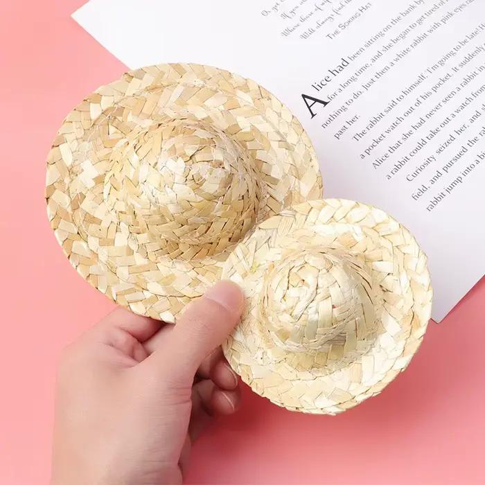 Plusieurs TANCrafts-Chapeau de paille tissé jaune mignon