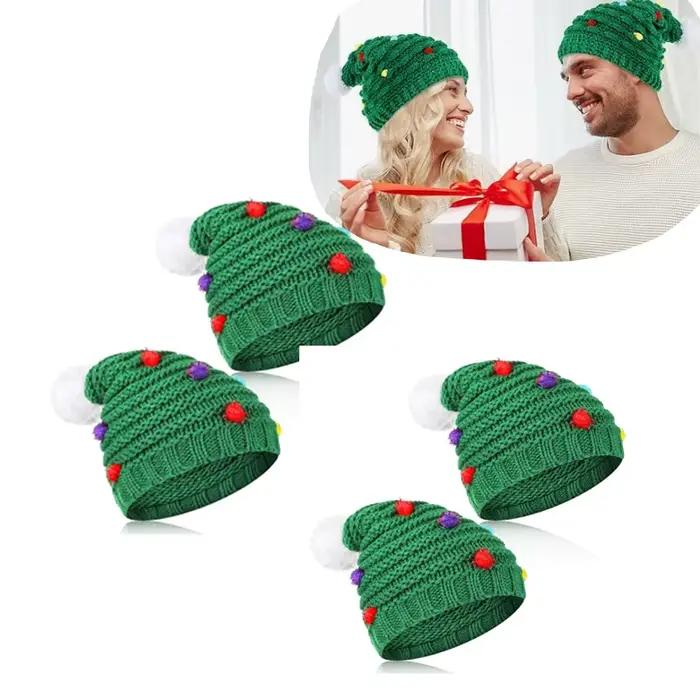 Chapeaux de Noël 4 pièces pour hommes et femmes – Casquette de vacances unisexe drôle – Taille unique pour la plupart