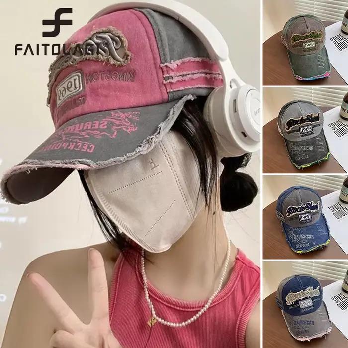 Chapeau de baseball coréen rose Y2K pour filles