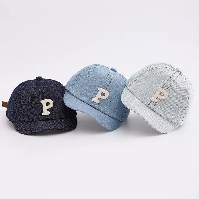 Casquette de baseball en jean pour enfants 48-50cm, style décontracté, lettres vintage, protection solaire, ajustement parfait, couleurs vives, unisexe, pour garçons et filles, occasions spéciales