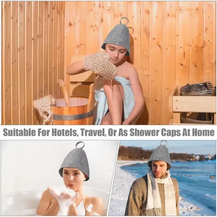 Chapeau de sauna en peluche pour hommes et femmes accessoire de bain design solide usage thermique confort détente maison de bain occassions spéciales