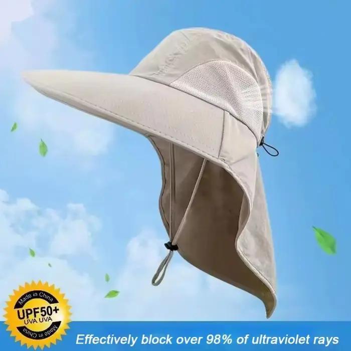 Chapeau de soleil à large bord avec protection du cou pour hommes et femmes