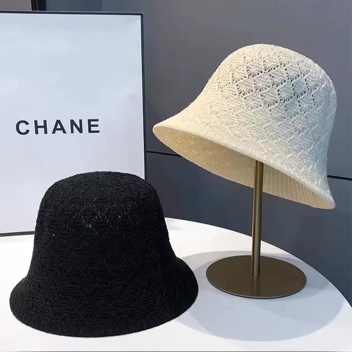 Chapeau bob en tricot creux japonais pour femmes protection solaire respirant été décontracté ocassions spéciales