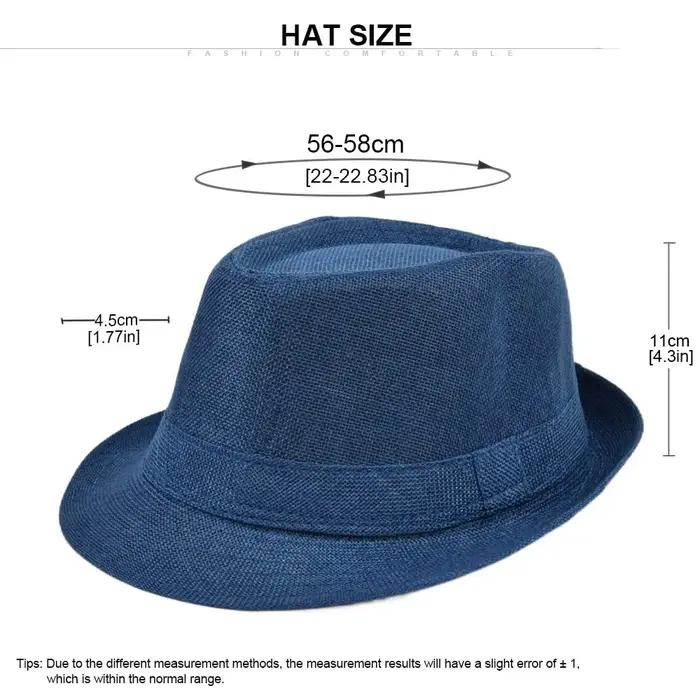 Chapeau Fedora en Lin à Manches Courtes pour Homme et Femme