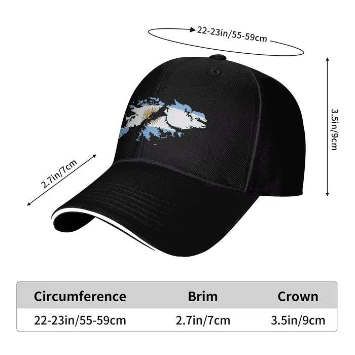 Casquette de baseball avec carte du drapeau argentin des îles Malvinas