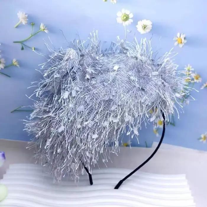 Nouveau petit chapeau rétro français avec glands et nœuds papillon bandeau