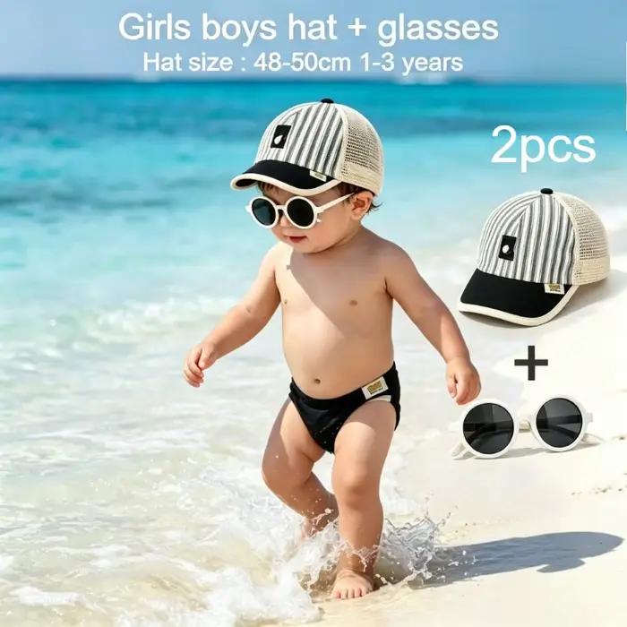 Chapeau de soleil pour bébé garçon 48-50cm 1-3 ans avec lunettes