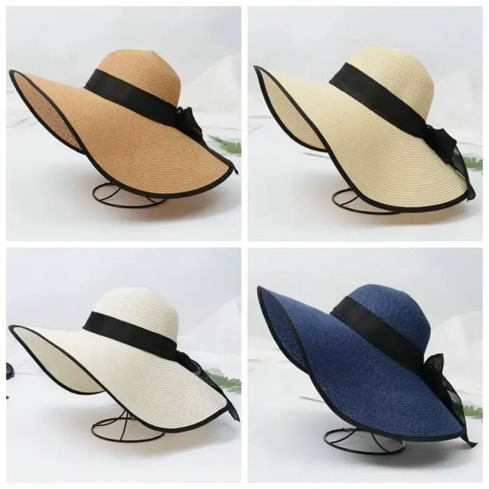Chapeau de soleil en paille respirant pour femme
