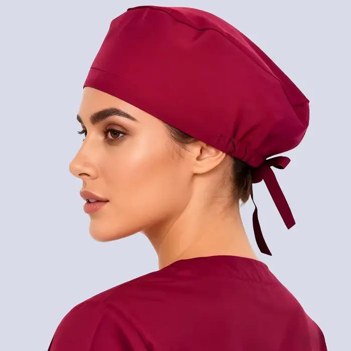 24 couleurs unies femmes chapeaux infirmières chapeau de travail 4 voies extensible cheveux courts gommages Skullcap pour hommes F-SG-02