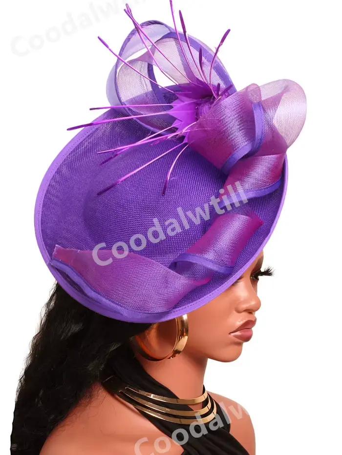 Mode nouvelle plume fleur Fascinator chapeau élégant femmes fête thé casque Femme course charmant pilulier