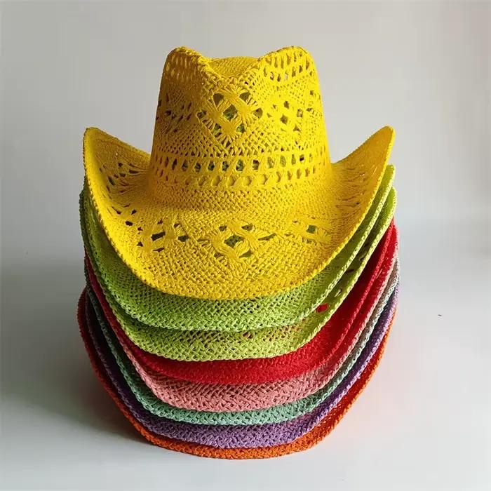 Chapeau de paille jaune Malan Flower