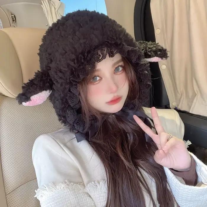 Chapeau de cosplay d'agneau moelleux